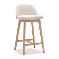 Hoker KOMM Barstools - Sand Beige and Beech Wood