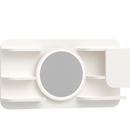 Mirror with shelves and LED light for dressing table