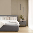 Luxury bedroom feature wall in Dubai featuring Linen Fabric XL seamless MPC panels.