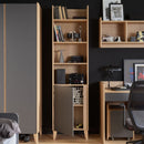 Narrow Bookcase Oak & Sand Beige - Muve Young VOX