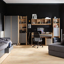 Narrow Bookcase Oak & Sand Beige - Muve Young VOX