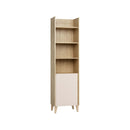Narrow Bookcase Oak & Sand Beige - Muve Young VOX
