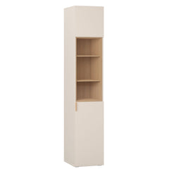 Narrow Display Glass Cabinet With Backlight - Sand Beige Color
