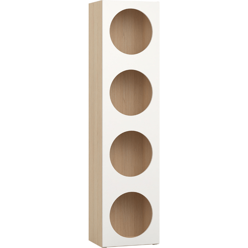 Narrow shelving unit with front door arrangement 7