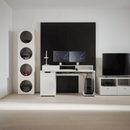 Narrow shelving unit with front door arrangement 7