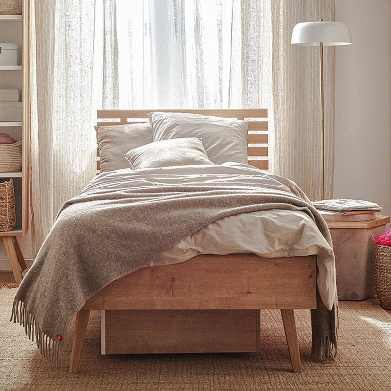Single bed 90x200 oak color