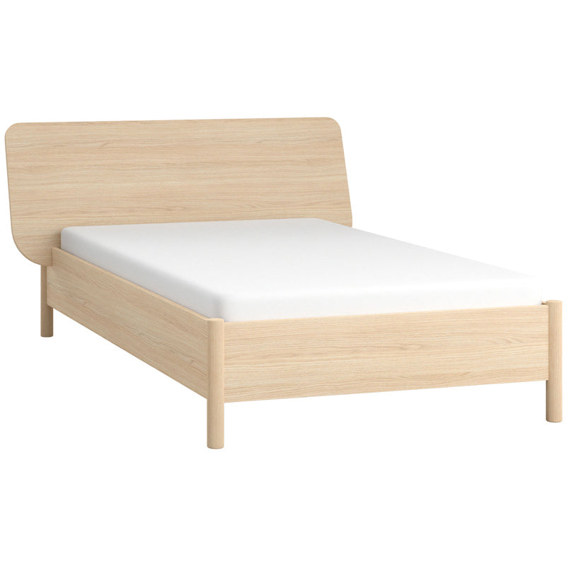Bed 120x200 with wide headboard - Oak Light