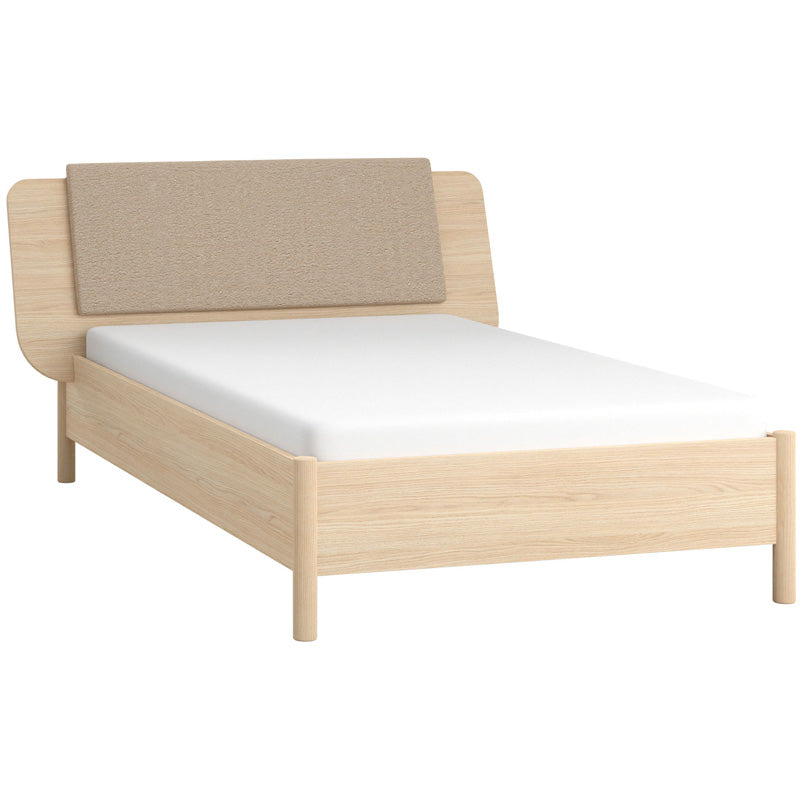 Bed 120x200 with wide headboard - Oak Light