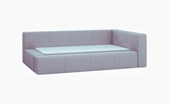 Upholstered Single Bed 90x200 With Storage - Right Sided Headrest Light Grey Color