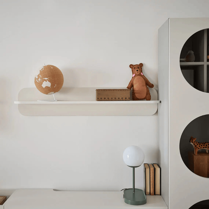 Straight Wall Shelf 100 cm Wide With Rounded Edges - White Color