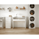 Round wall shelf white color