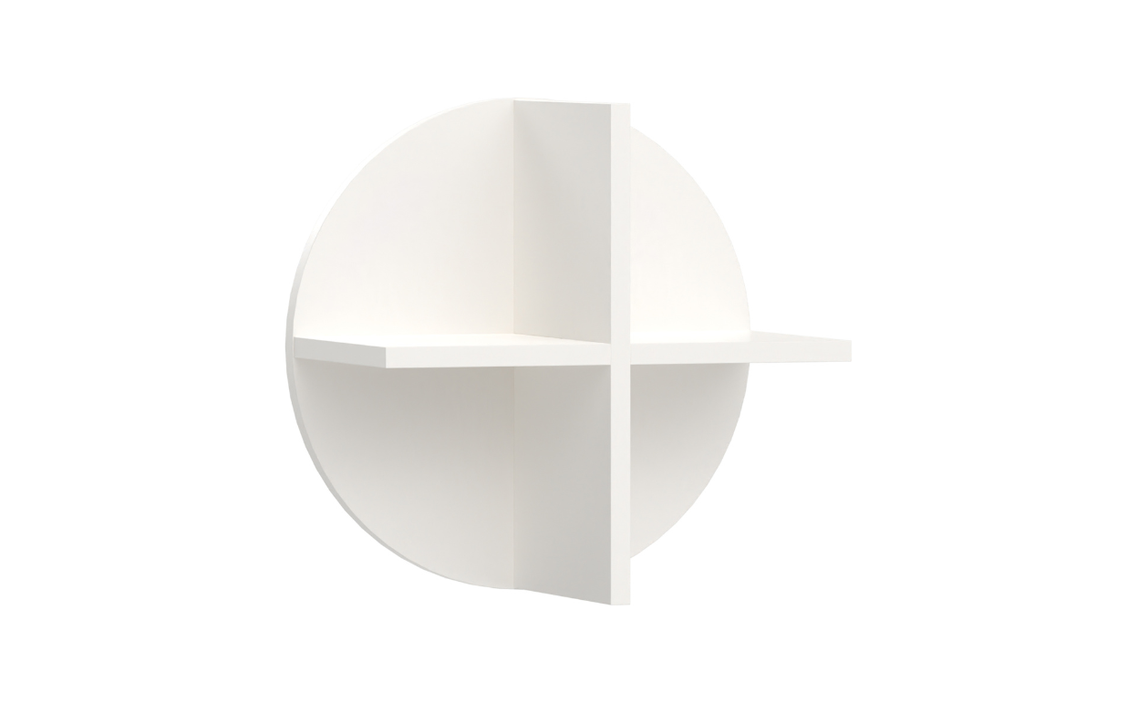 Round Wall Shelf Alabaster White Color 38x38 cm
