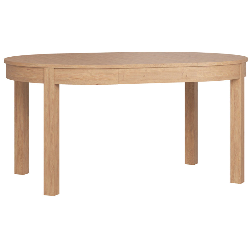 Foldable round dining table 4 to 8 seater - oak color