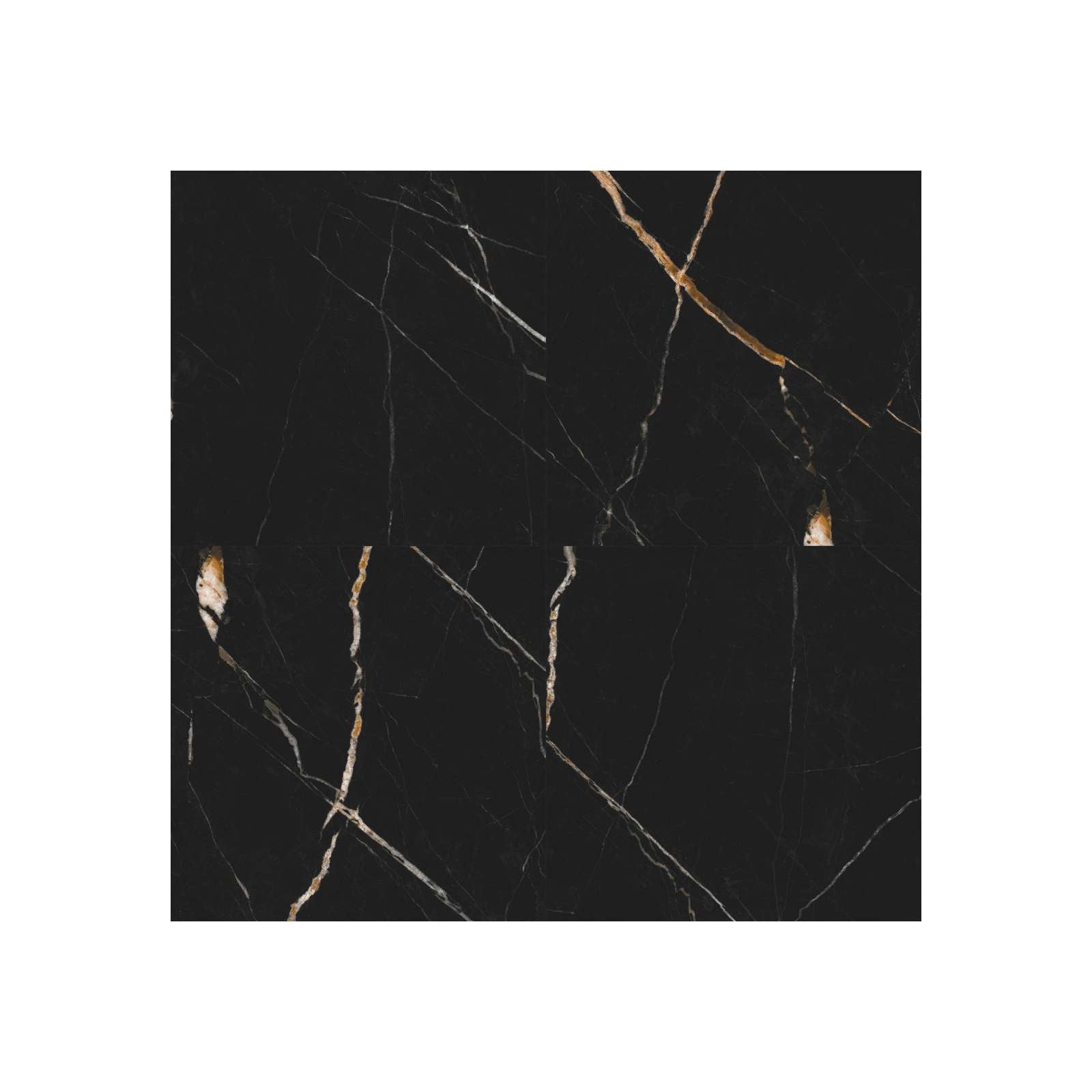 SPC Flooring Tile 60x60cm - Calacatta Black Matt Finish - Marble Look