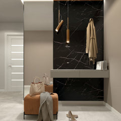 SPC Wall Panel Calacatta Black 120x60cm matt - Stone Look