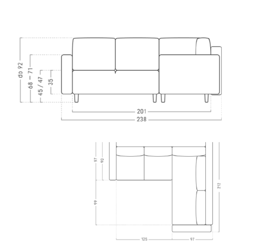Todos 3 Seater Large Corner Sofa Cum Bed - Beige Color