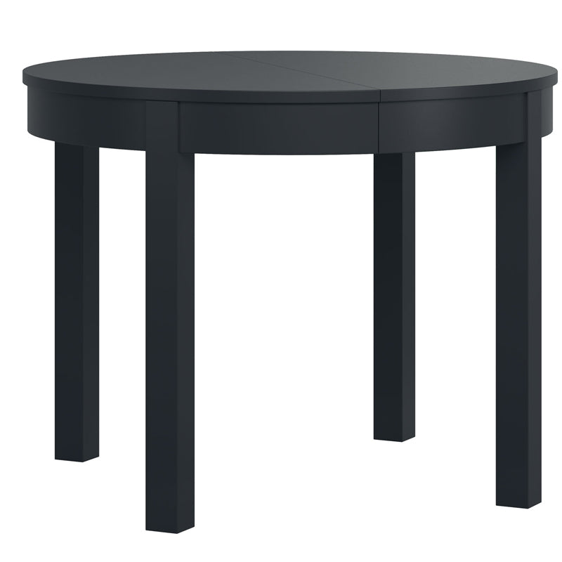 Foldable round dining table 4 to 8 seater - black color