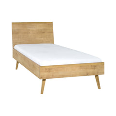 Single Bed With A Flat Headboard 90x200 - Oak Color