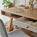 Study Desk 130 With Reversible Drawers In Oak & White Color