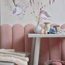 Tall Rounded Oval Upholstered Panel 15x60- Light Pink Velvet Matt Soform Wall Panels