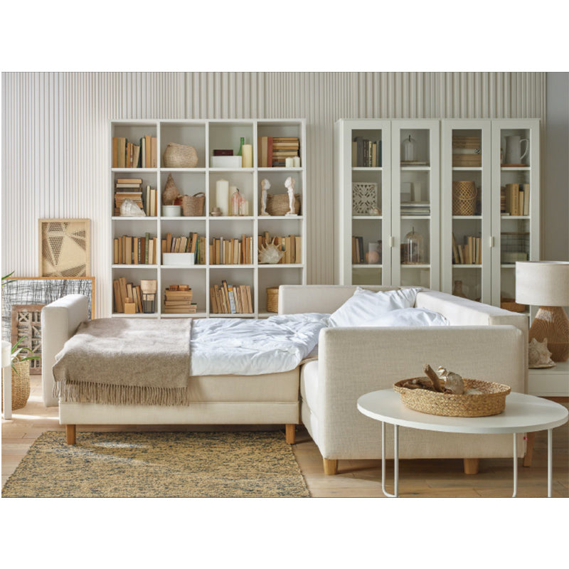 Todos 3 Seater Large Corner Sofa Cum Bed - Beige Color