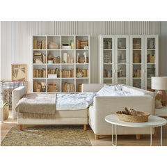 Todos 3 Seater Large Corner Sofa Cum Bed - Beige Color