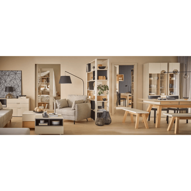 Two- Sided Bookcase - Sand Beige Color