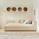 Upholstered single bed with storage - Right sided