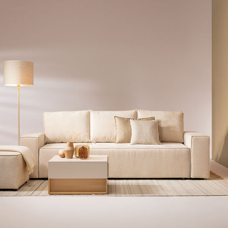 Nilla 3-Seater Sofa Cum Bed - Beige Color