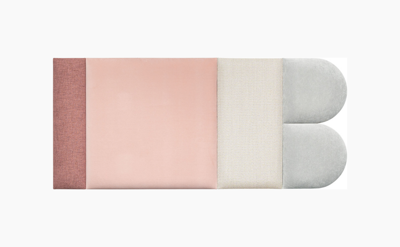 Ready Set of Upholstered Panels 135x60 - Medium Grey Pink Soform Wall Panels