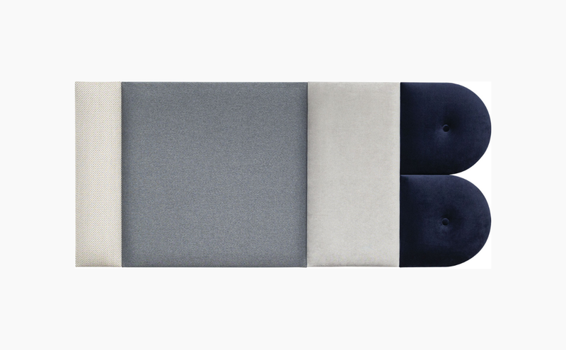 Ready Set of Upholstered Panels 135x60 - Medium Grey Navy Blue Soform Wall Panels