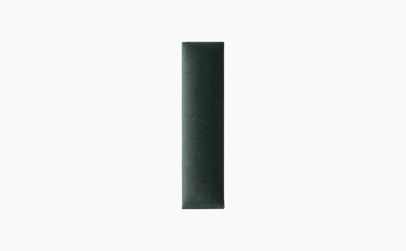 Tall Rectangular Upholstered Panel 15x60 - Bottle Green Velvet Shiny Soform Wall Panels