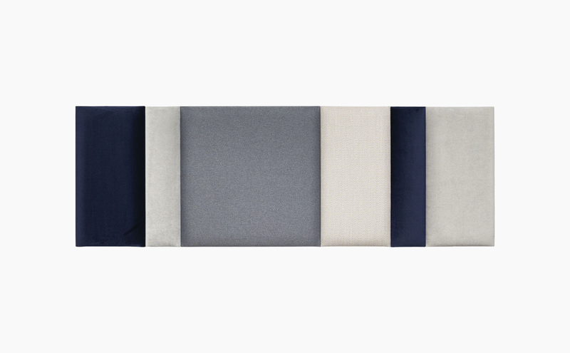Ready Set of Upholstered Panels 180x60 - Large Grey Navy Blue Soform Wall Panels
