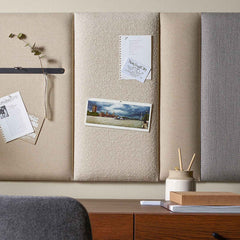 Wide Rectangular Upholstered Panel 30x60 - Cream Boucle Soform Wall Panels