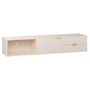 Wide TV cabinet sand beige color & oak handle