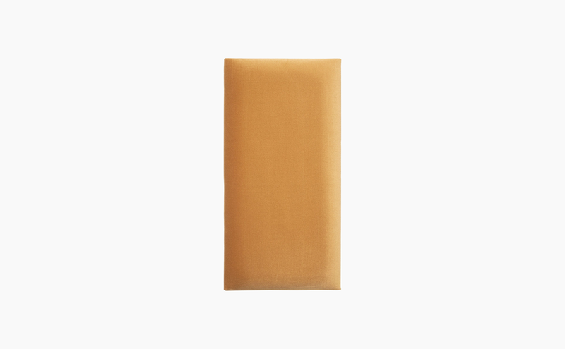Wide Rectangular Upholstered Panel - Mustard Velvet Shiny Soform Wall Panels 1