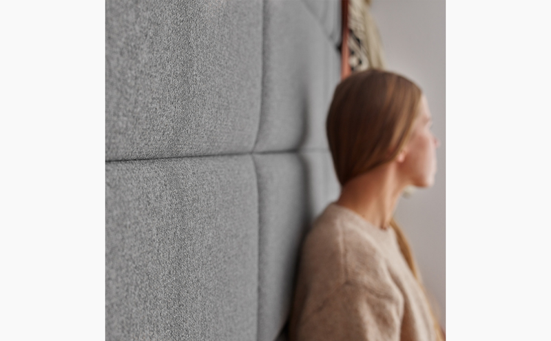 Wide Rectangular Upholstered Panel 30x60 - Grey Wool Soform Wall Panels 7