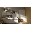 Wide bookcase with front door arrangement 3 - oak handle