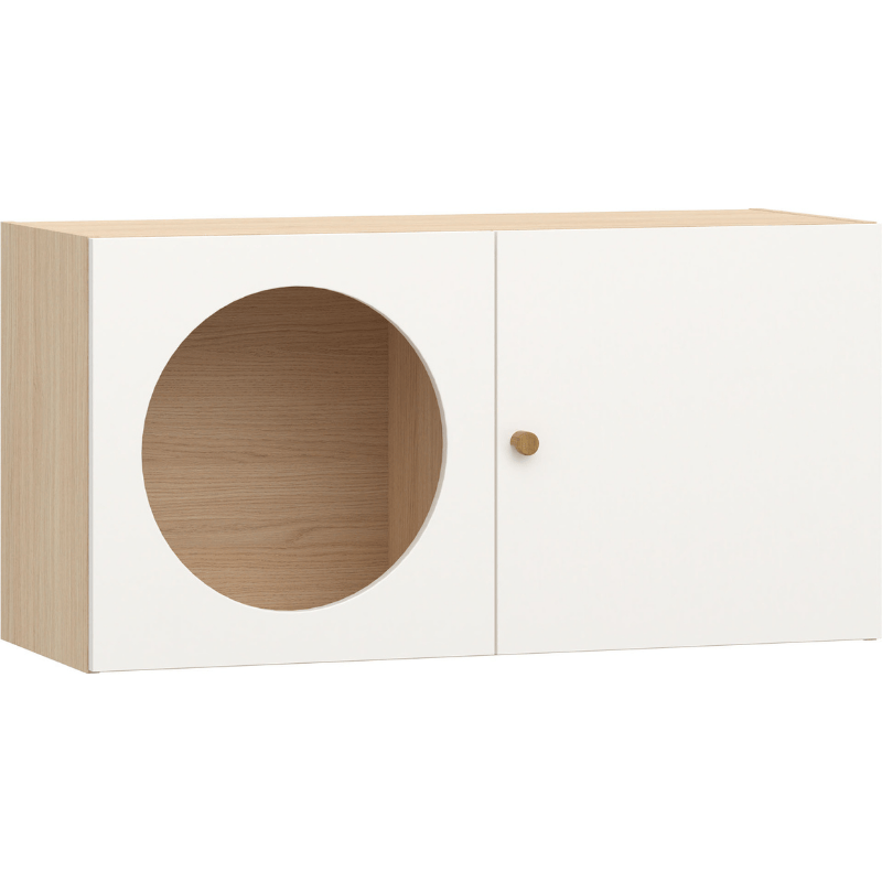 Wide wall shelf with front door arrangement 2