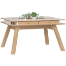 Foldable dining table 4 to 8 seater sand beige color