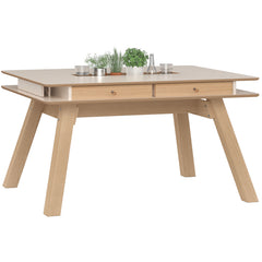 Extendable Dining Table 4 to 8 Seater 140-200x100cm - Sand Beige Color