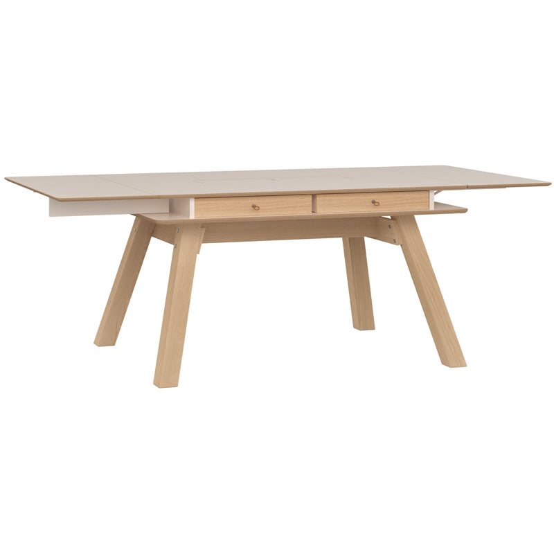 Foldable dining table 4 to 8 seater-Beige