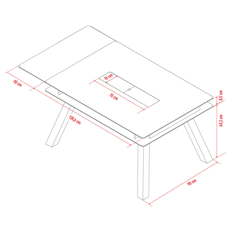 Foldable dining table 4 to 8 seater-Beige