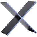 Filler for shelf - X shape with black body and pink & blue edges