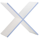 Filler for shelf - X shape with white body and pink & blue edges