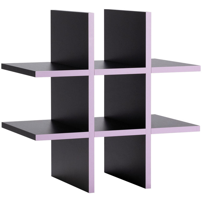 Filler for shelf - Krata shape with black body and pink & blue edges