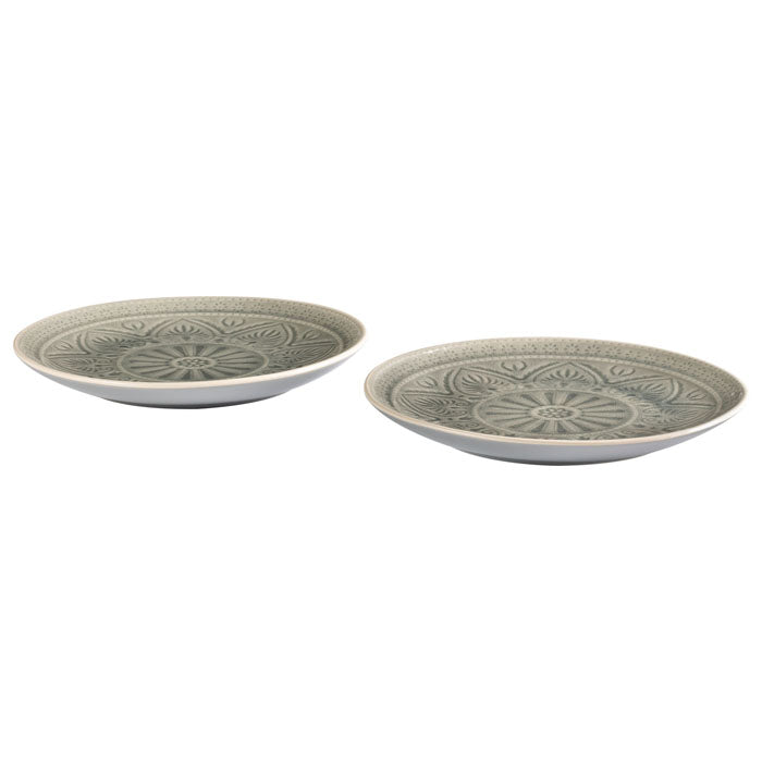 Set of 2 large plates - Feri- Grey color