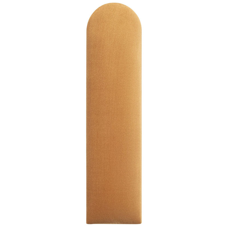 Tall Rounded oval upholstered panel - Mustard velvet shiny - VOX Furniture UAE