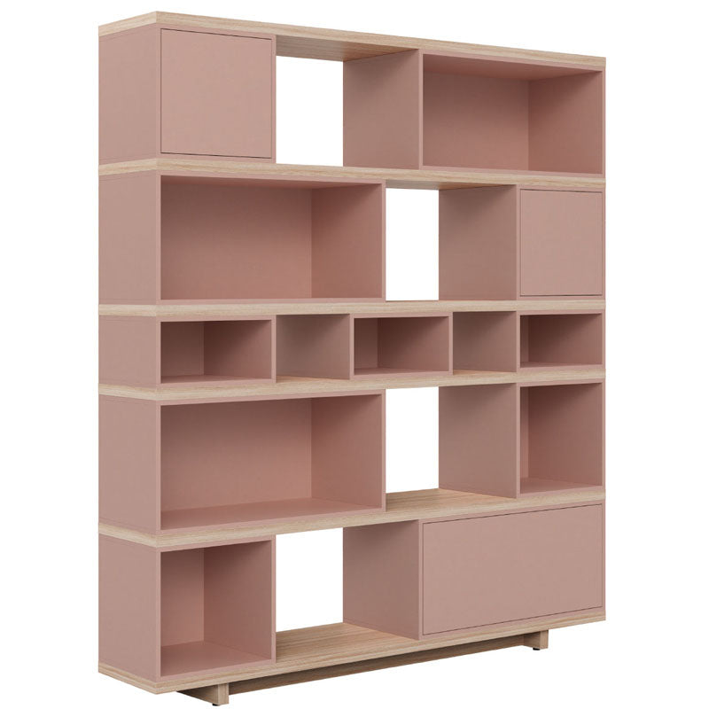 Bookcase 138cm wide-powder pink
