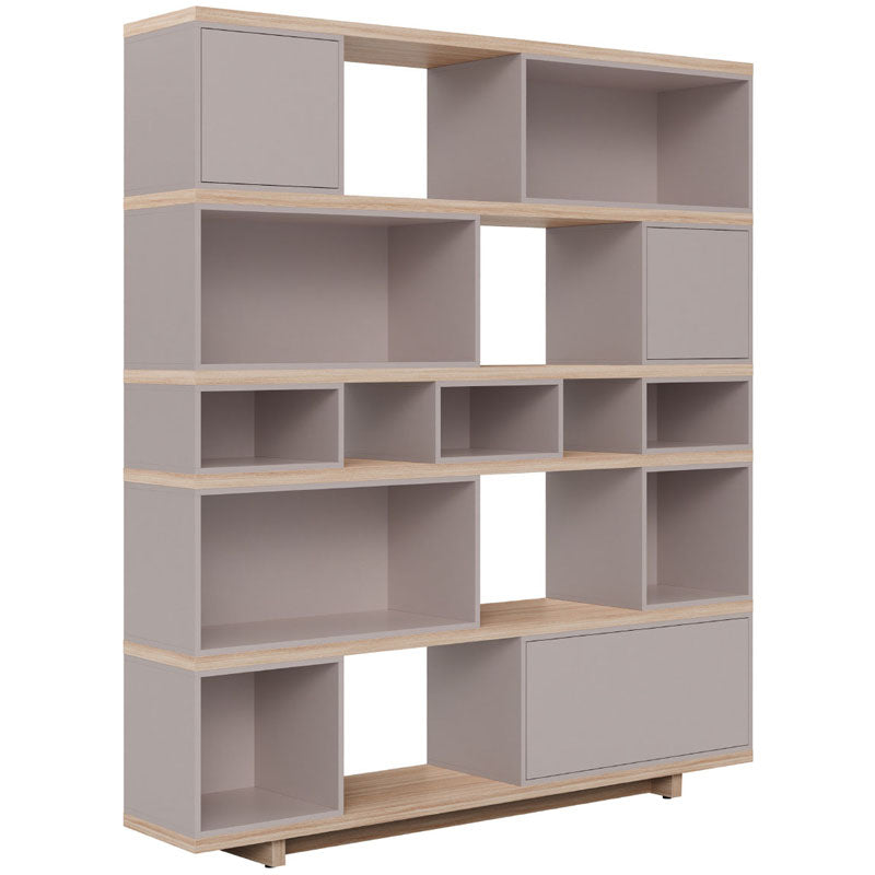 Bookcase 138cm Wide - Grey Beige Color